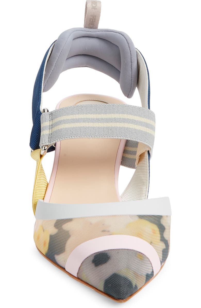 Fendi Colibri Floral Mesh Slingback Pump, Alternate, color, Grey Multi