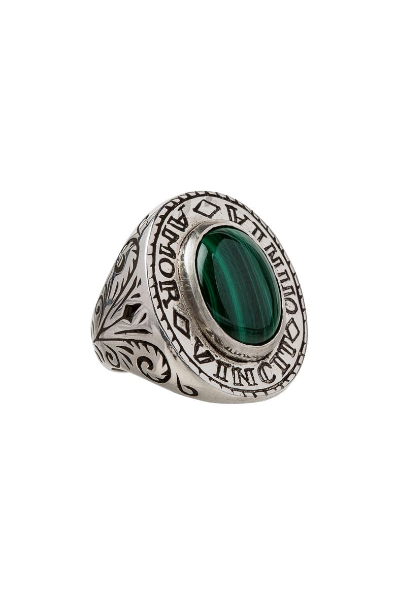 Amor Signet Ring, Main, color, GREEN