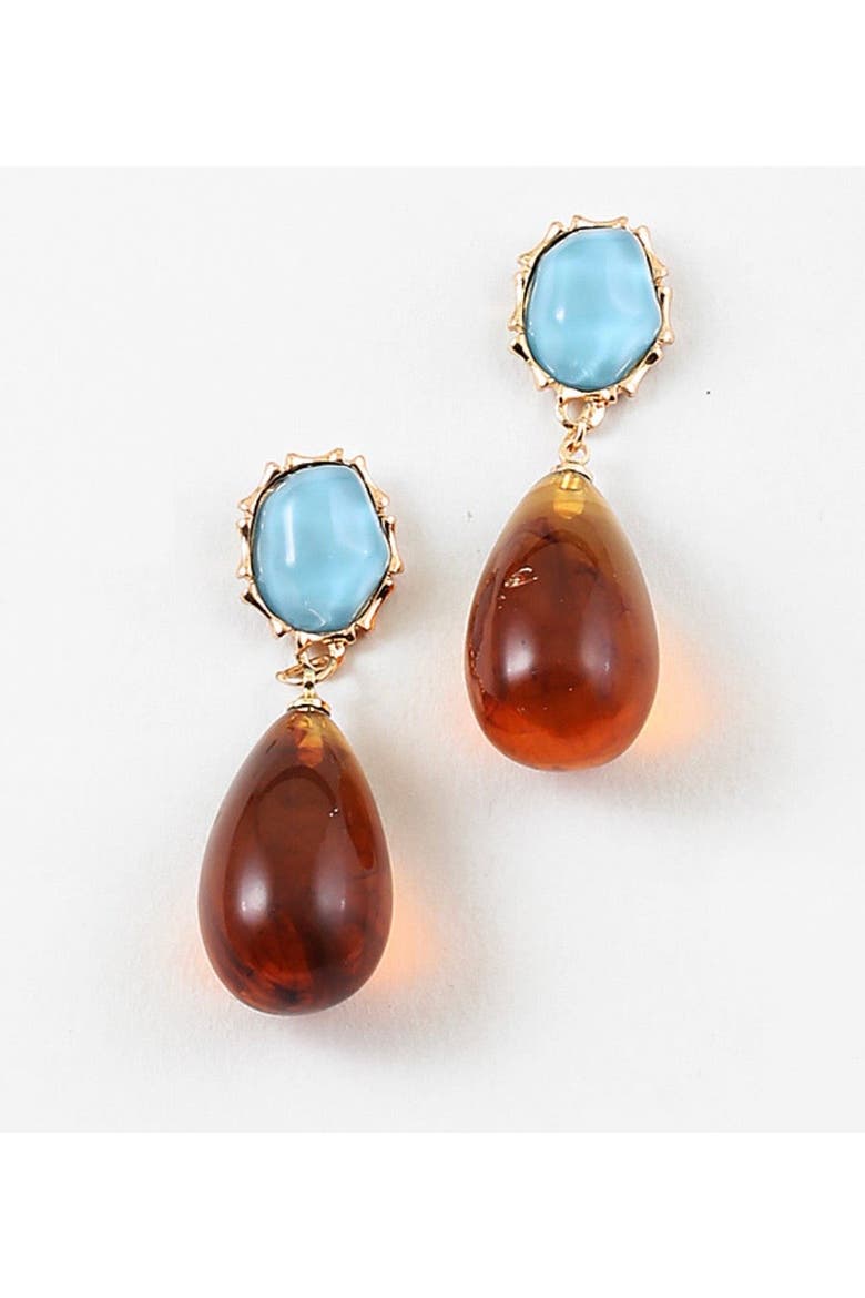 Amber Cove Earrings, Main, color, Brown