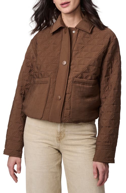 Bernardo Textured Quilted Snap-up Jacket In Saddle