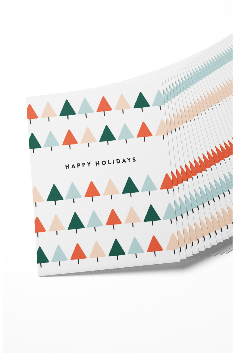 Colorful Christmas Tree Holiday Boxed Set of 8 Cards, Alternate, color, Colorful Christmas Tree