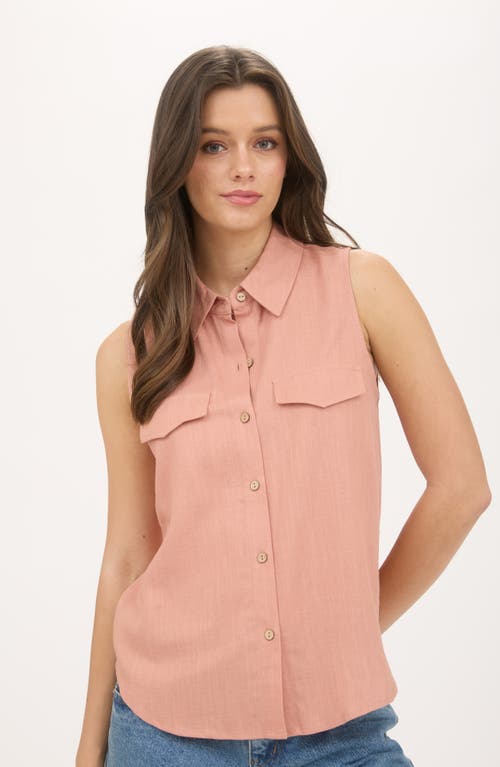 BLU PEPPER BLU PEPPER SLEEVELESS BUTTON-UP SHIRT