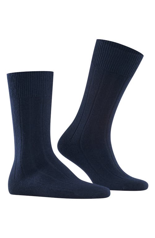 Falke Lhasa Wool & Cashmere Dress Socks in Dark Navy/Navy 