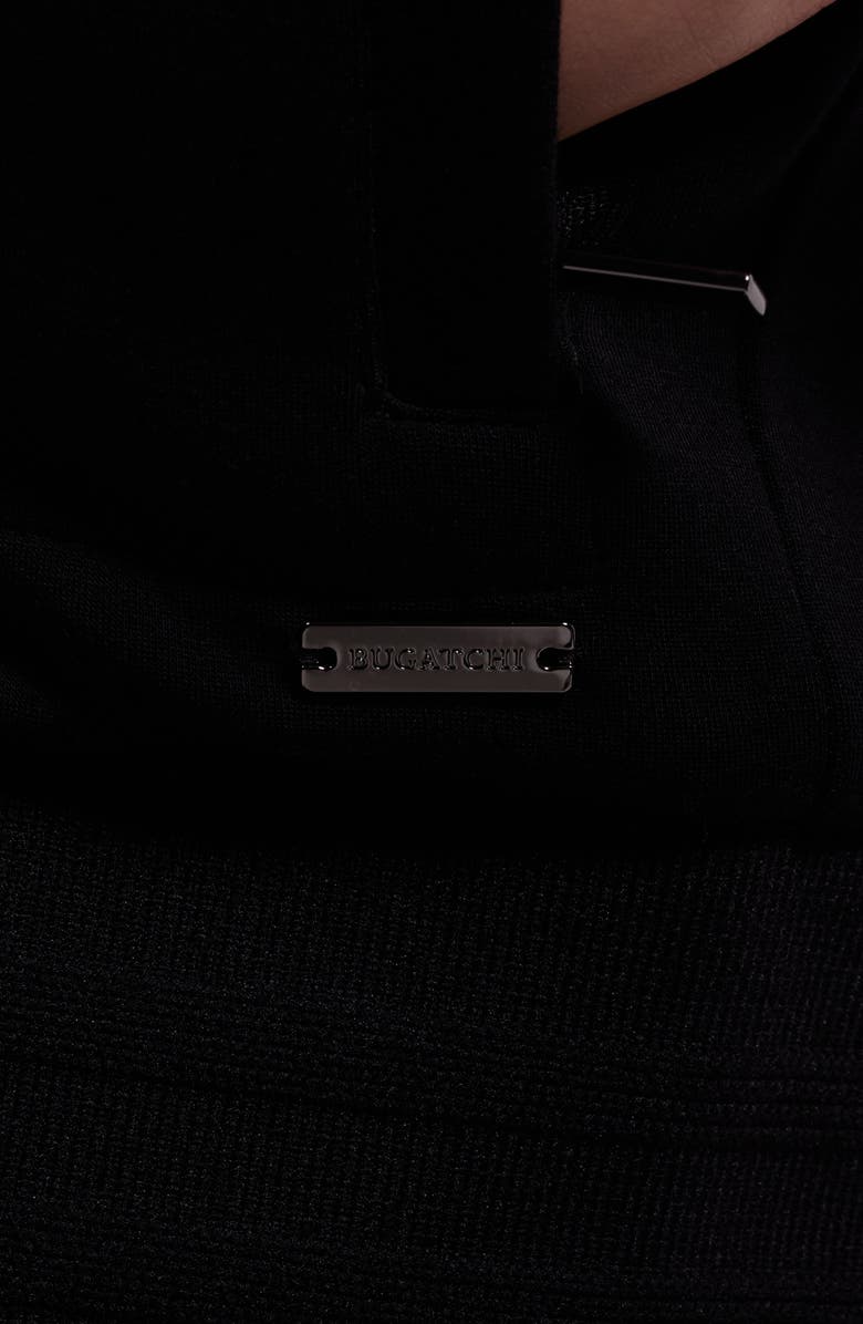 Bugatchi Soft Touch Knit Reversible Bomber Jacket, Alternate, color, Black