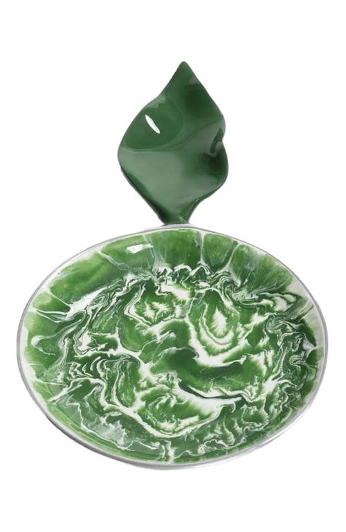 Lunares Verdura Appetizer Server Round In Green