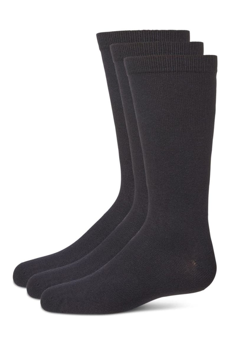 Boys' 3 Pair Pack Flat Crew Socks, Alternate, color, Navy