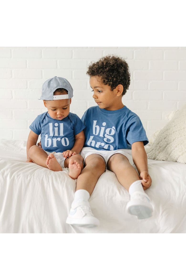 Lil Bro Short Sleeve Bodysuit, Alternate, color, Indigo