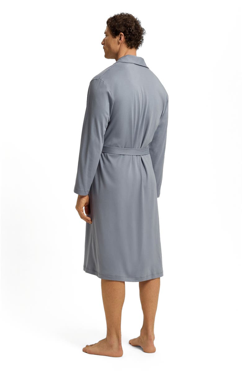 Hanro Night And Day Shawl Collar Cotton Robe, Alternate, color, Cliff Grey