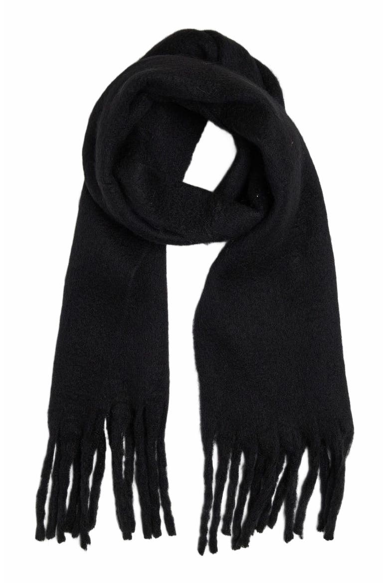 Chic Solid Scarf, Main, color, Black