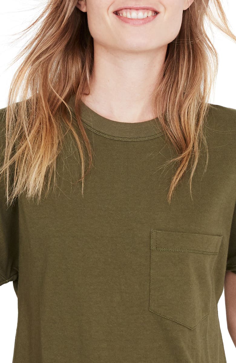 Madewell Tomboy Pocket T-Shirt Dress, Alternate, color, 