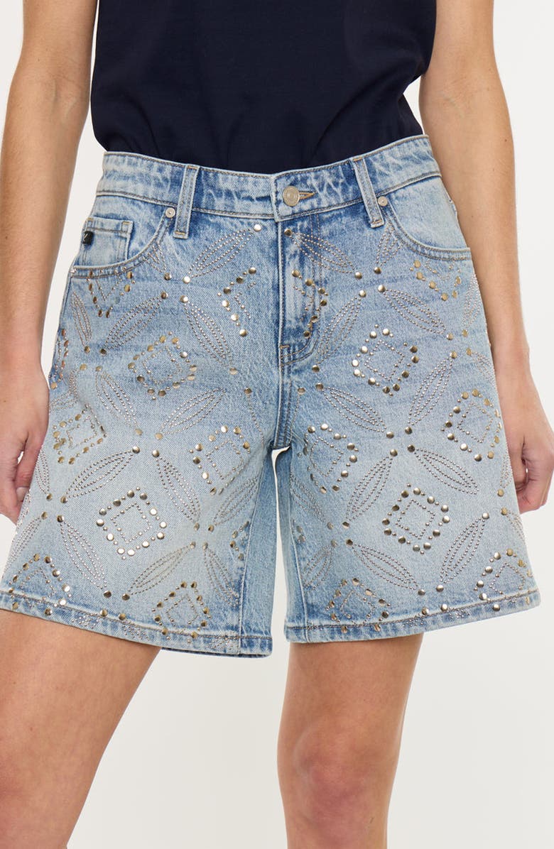 KanCan Mura 90s Low Rise Boy Shorts, Alternate, color, Medium Wash