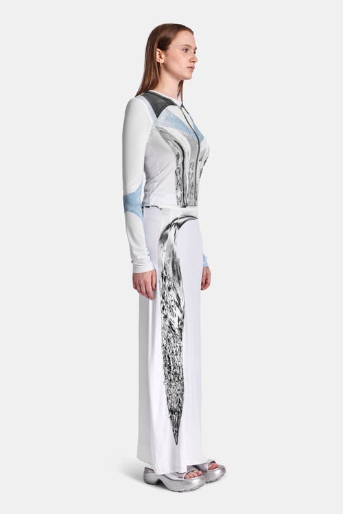 Kate Barton Moto Jacket Illusion Print Long Sleeve Top In Multi