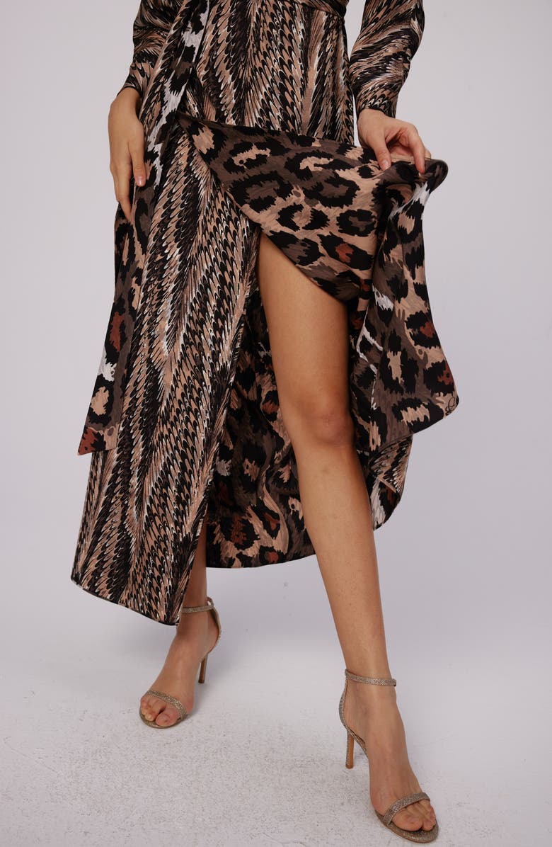 DVF Babette Reversible Long Sleeve Maxi Wrap Dress, Alternate, color, 