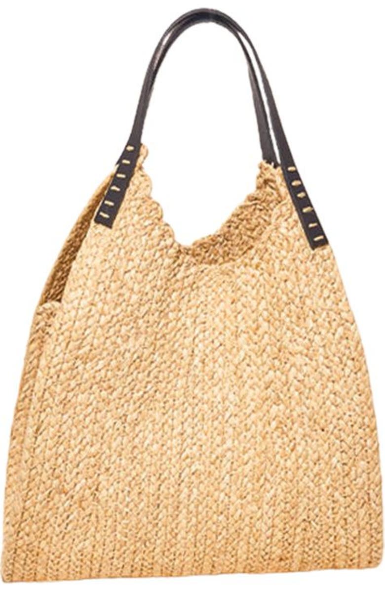 indego africa Embe Braided Raffia Tote, Main, color, Natural Raffia Fibers
