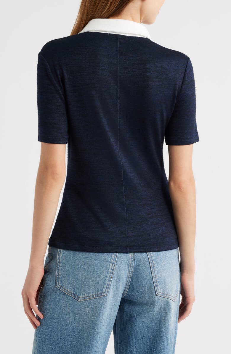 rag & bone The Knit Colorblock Polo, Alternate, color, Navy
