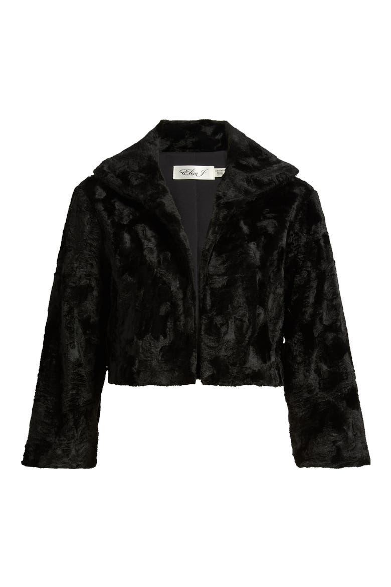 Furbie Faux Fur Bolero, Alternate, color, BLACK