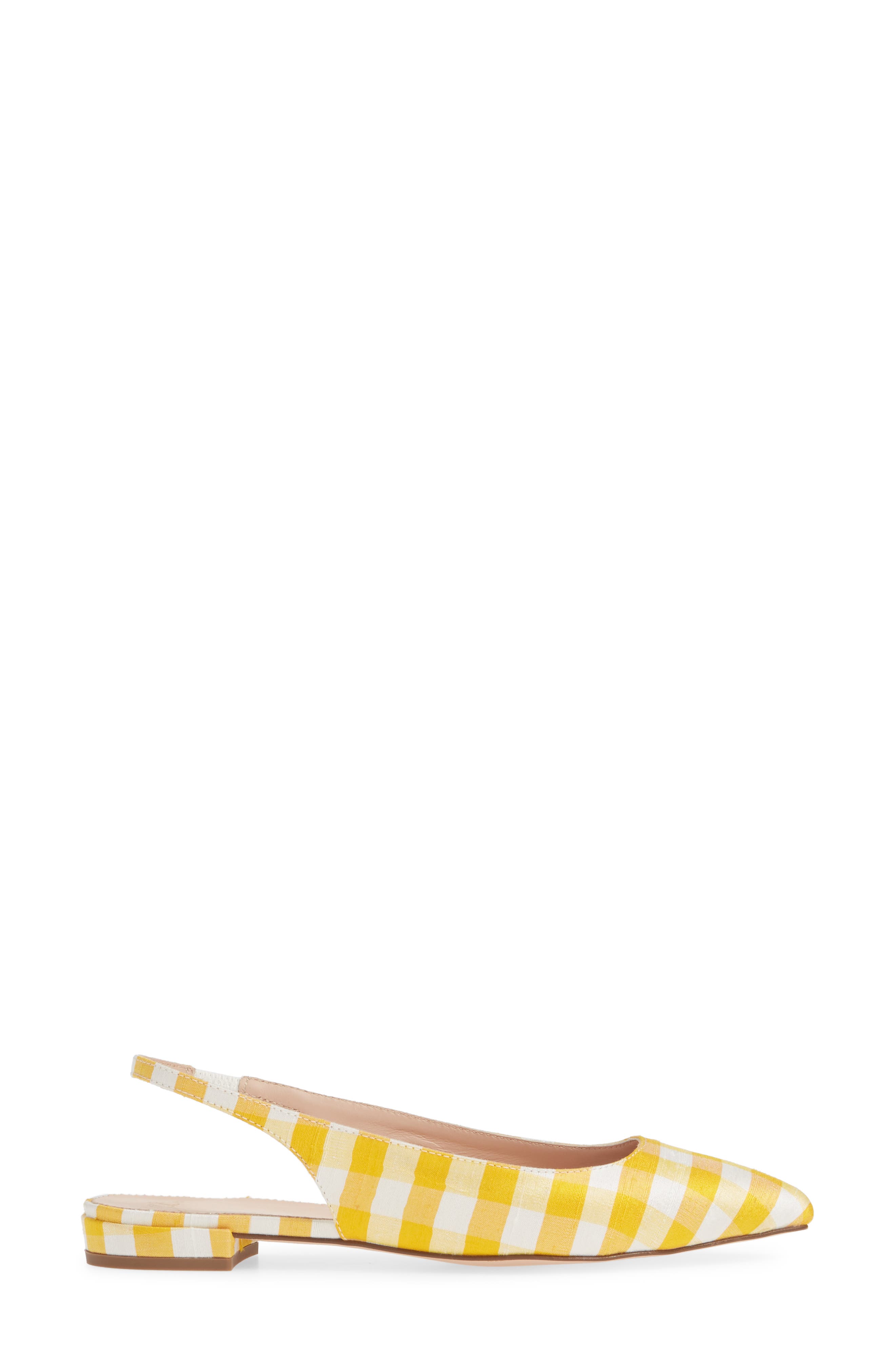 J.Crew Gingham Pointed Toe Slingback Flat, Alternate, color, 