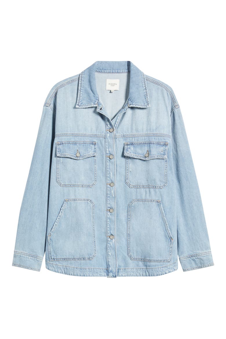 Oversize Denim Shirt, Alternate, color, LIGHT WASH