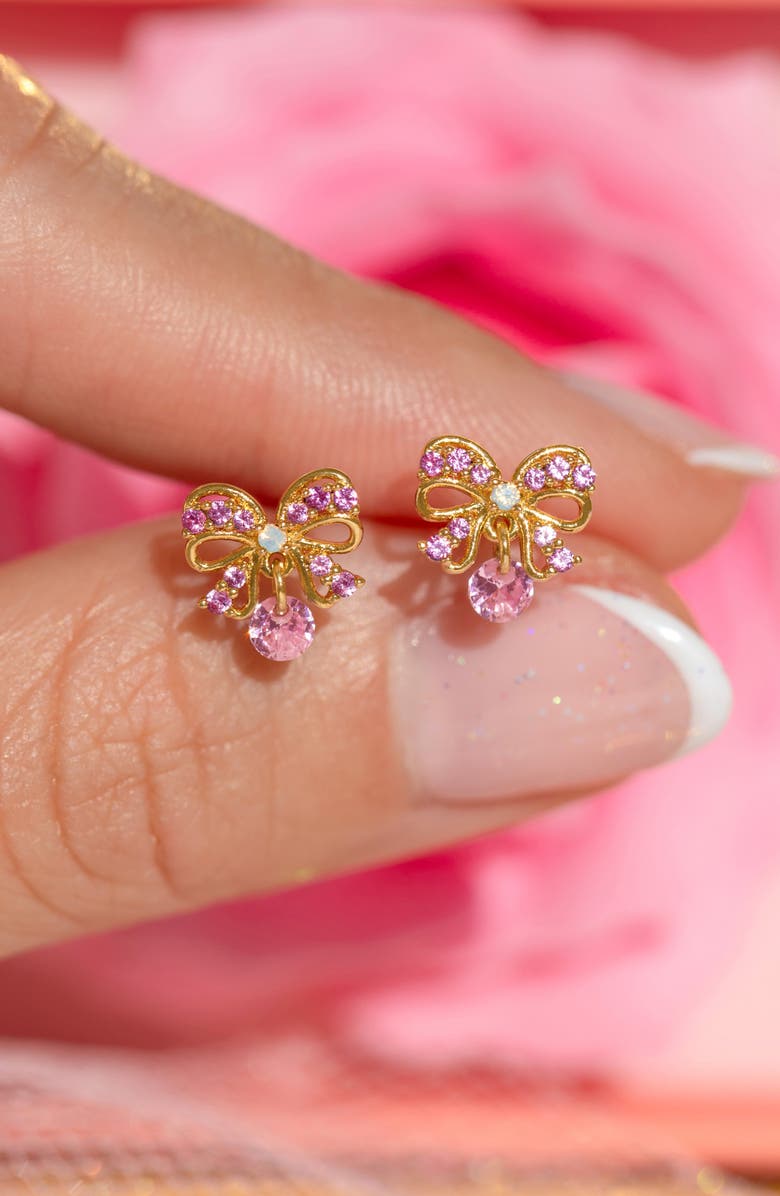 Girls Crew Love Knot Bow Stud Earrings, Alternate, color, Gold