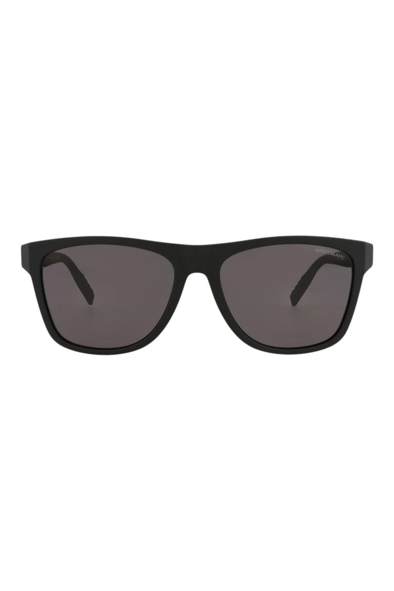 56mm Square Sunglasses, Main, color, BLACK BLACK GREY