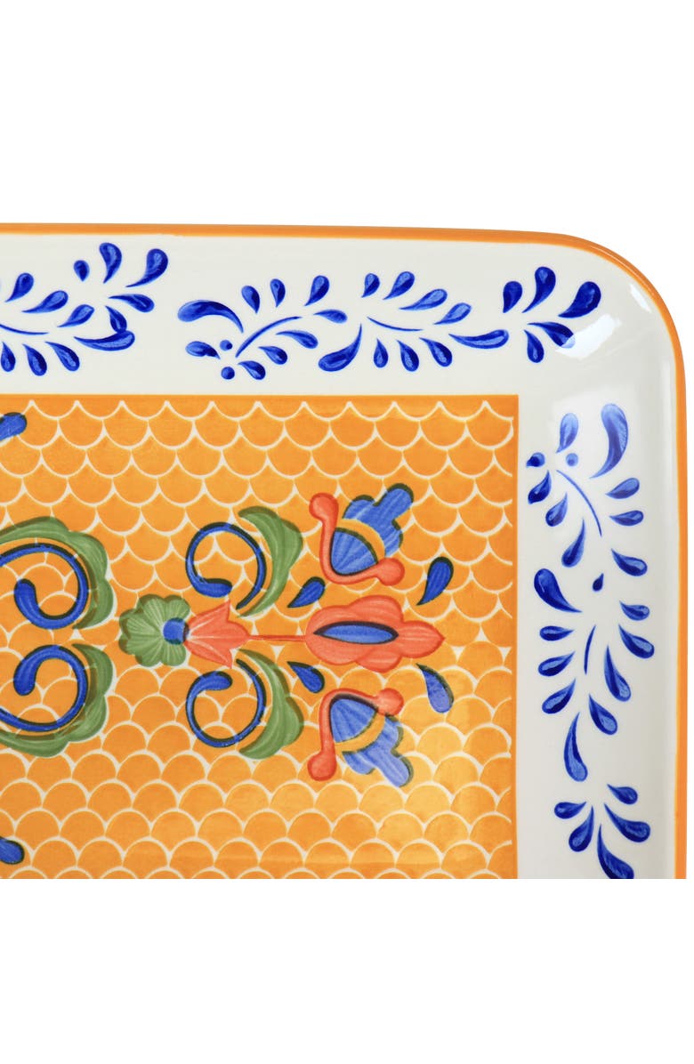 Laurie Gates Tierra Rectangular Stoneware Serving Platter, Alternate, color, Orange