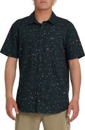 Quiksilver Ditsy Blossom Floral Classic Short Sleeve Cotton Button-Up Shirt