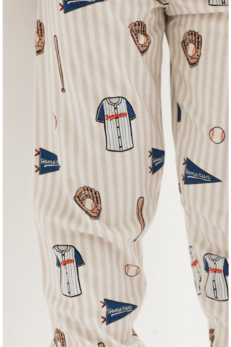 Baseball Two-Piece Sleepwear Set, Alternate, color, Blue Baseball