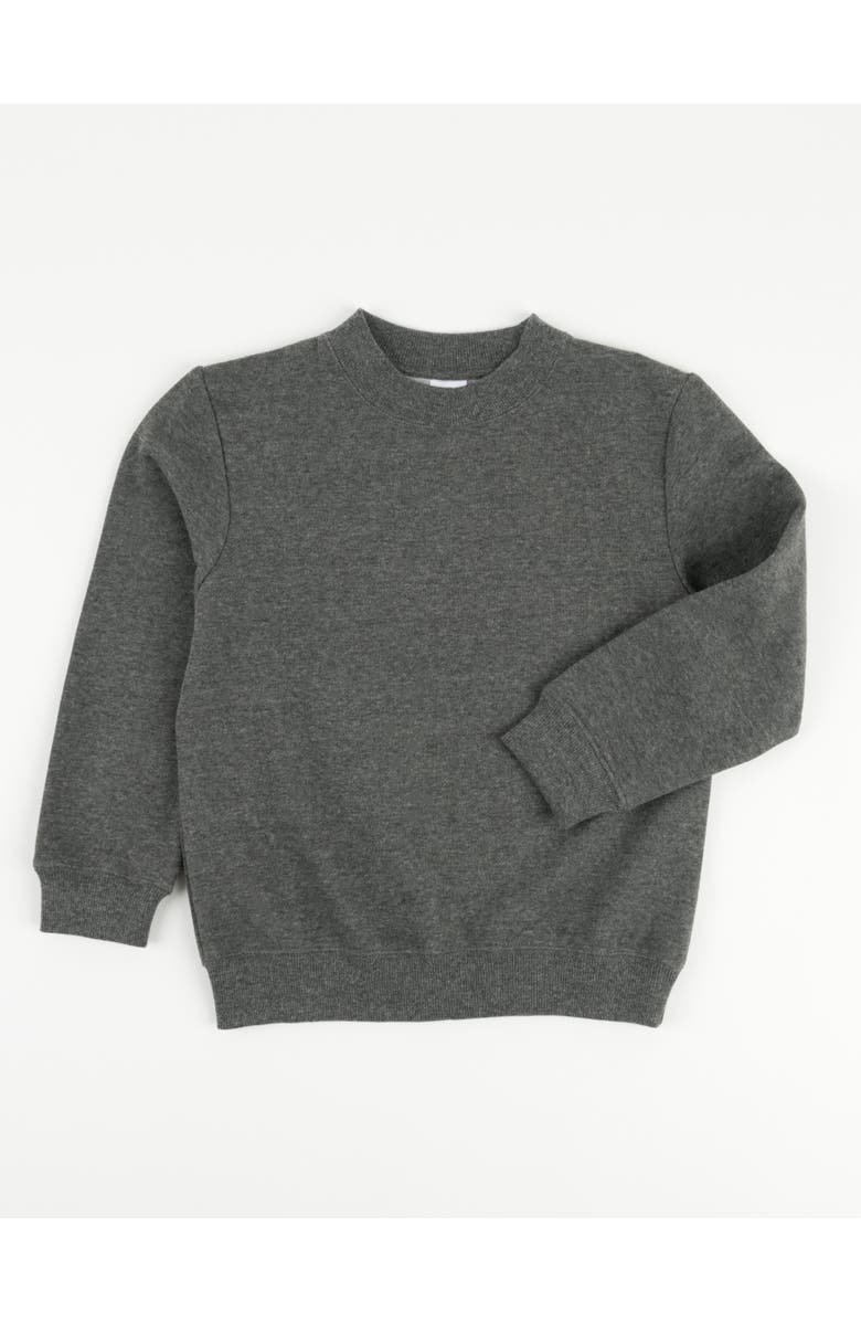 Leveret Kids Pullover Sweatshirt, Long Sleeve, Solid Colors, Alternate, color, Dark Gray