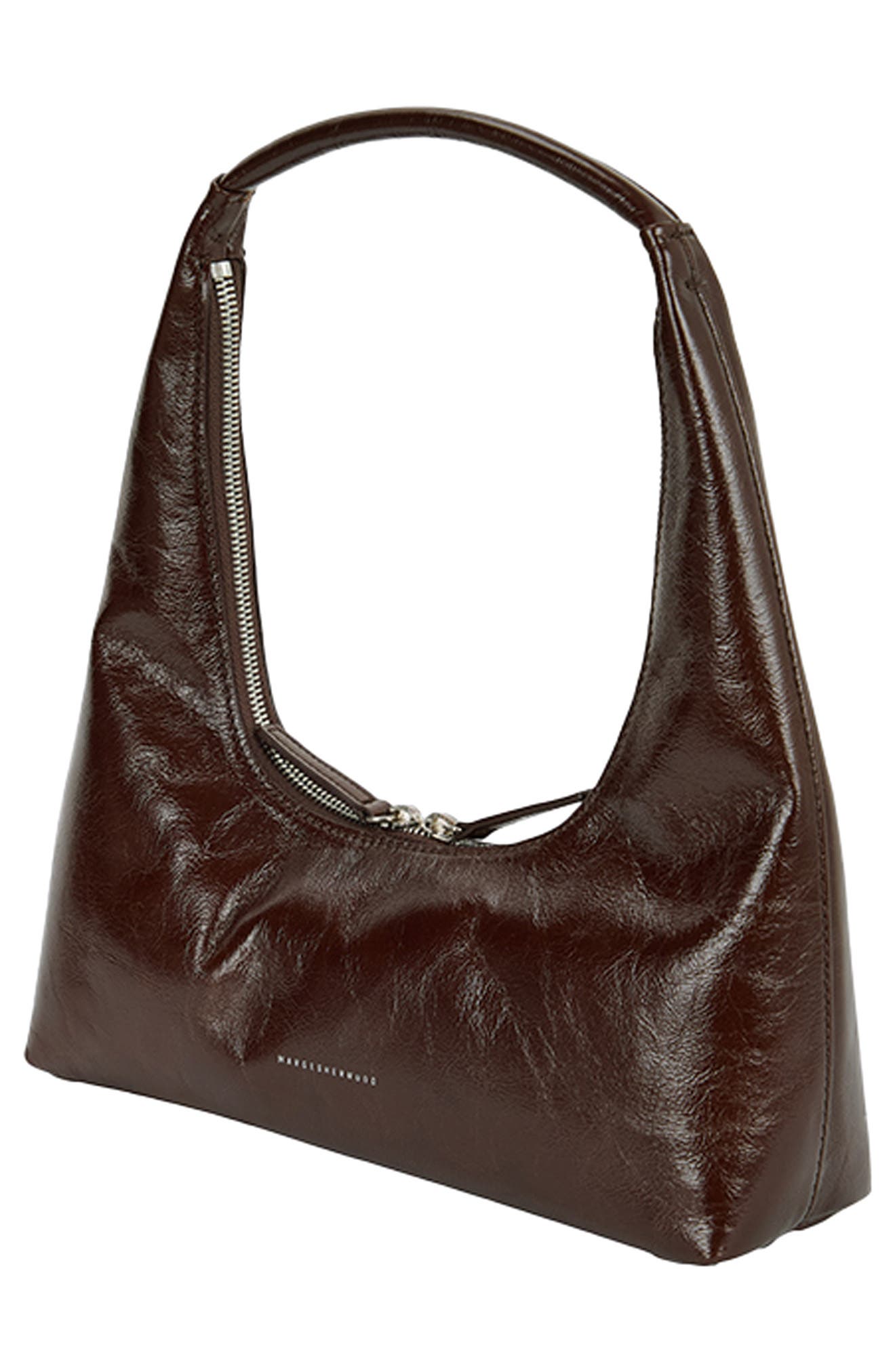 MARGESHERWOOD Leather Hobo Bag, Alternate, color, Mocha Crinkle