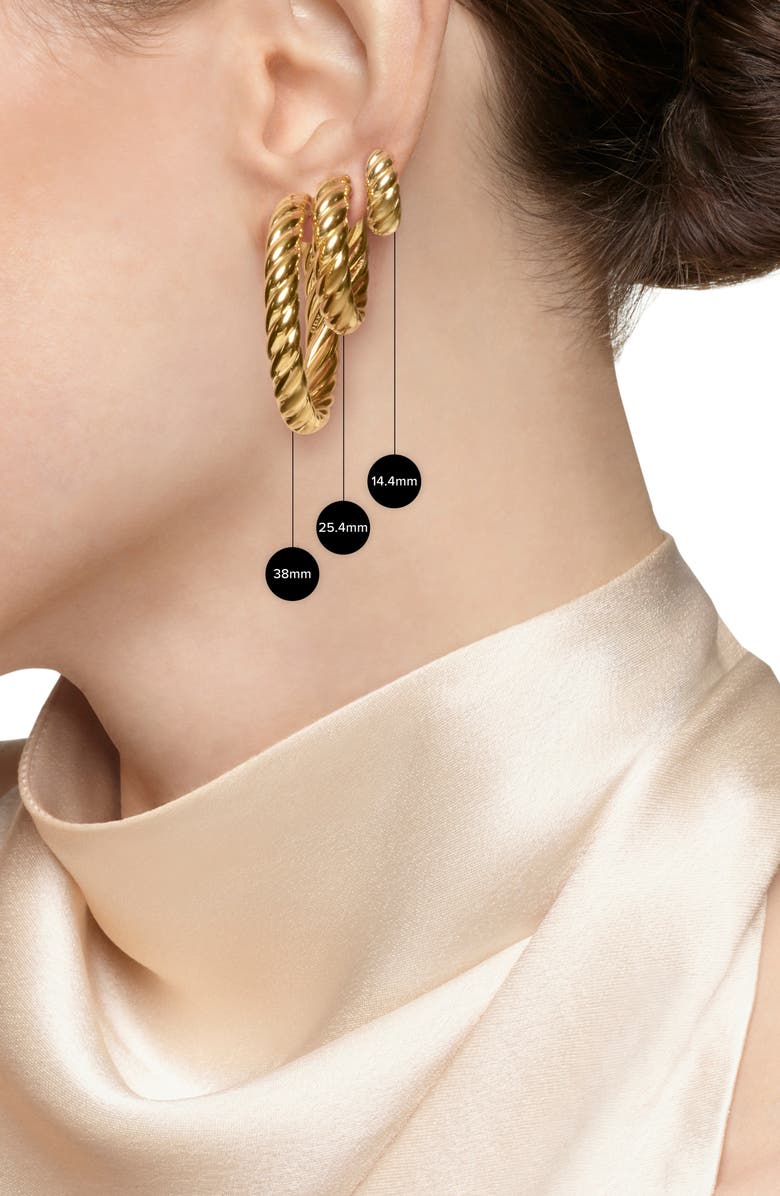 David Yurman Sculpted Cable Hoop Earrings in Sterling Silver, Alternate, color, Sterling Silver