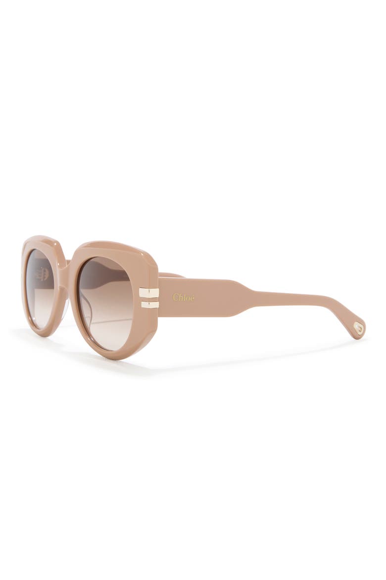 52mm Square Sunglasses, Alternate, color, NUDE NUDE BROWN