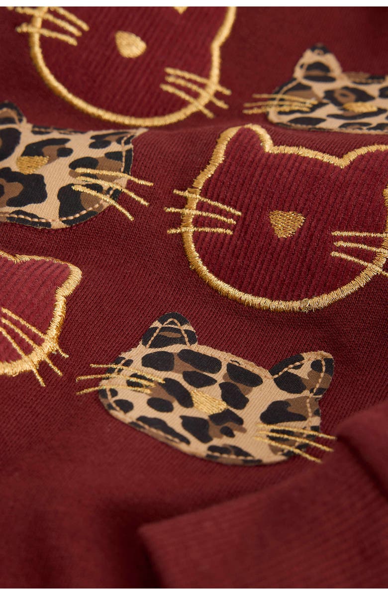 Mini Boden Kids' Fun Sweatshirt, Alternate, color, Chestnut Cats