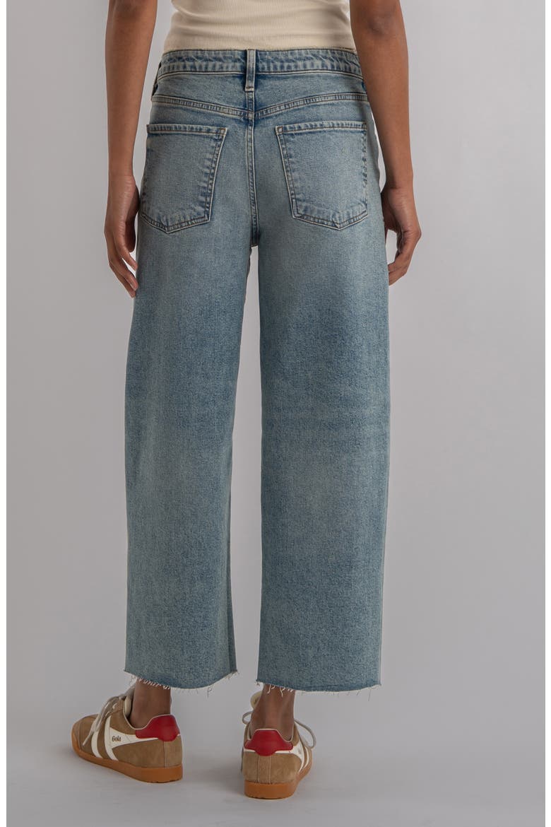 Gwen Raw Hem High Waist Crop Wide Leg Jeans, Alternate, color, REGARD