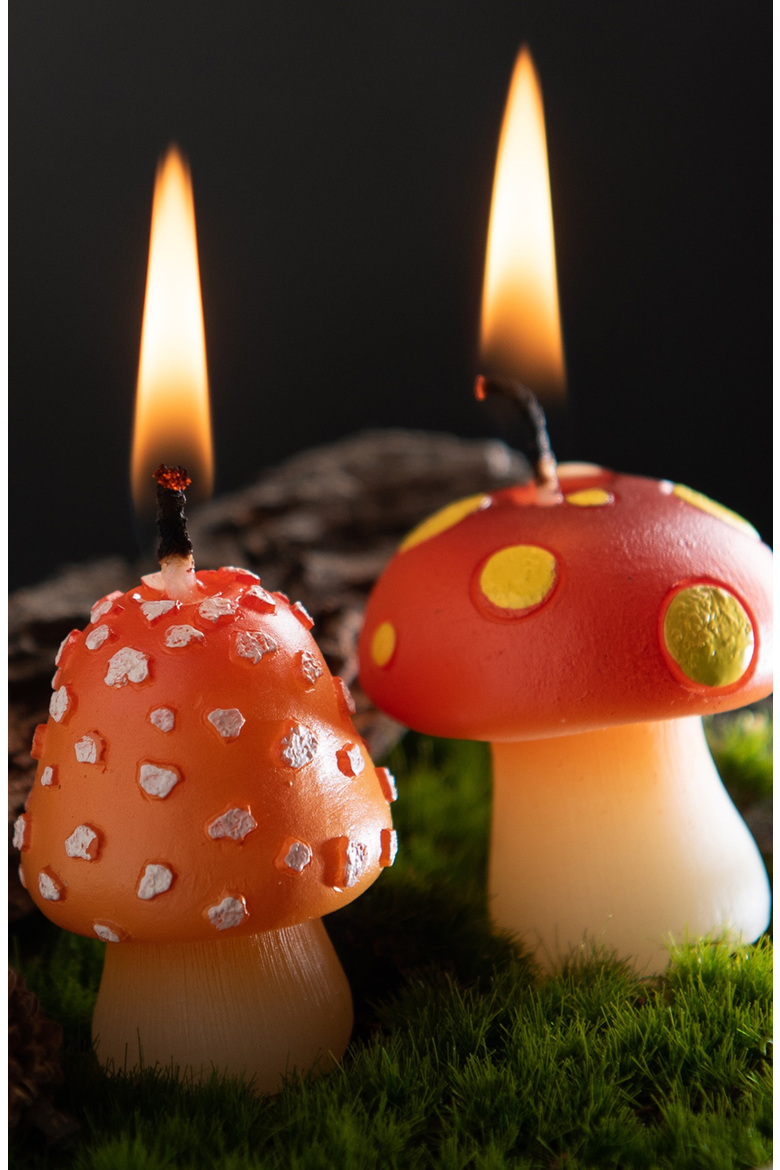 Mini Mushroom Candle Set, Alternate, color, Red With White Spots