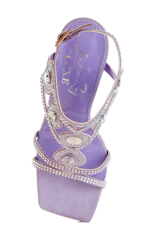 London Rag Fialka Crystal Embellished Stiletto Sandal In Lilac