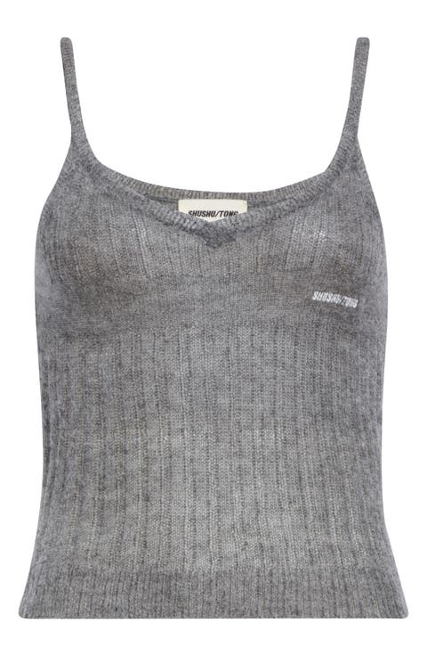 Wool & Mohair Blend Rib Sweater Camisole