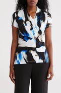 DKNY Short Sleeve Knit Faux Wrap Top