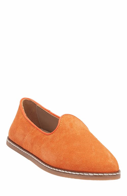 Epilogue Shoes Istanbul Suede Leather Slip On Flats in Orange Suede Leather  product