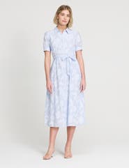 Finery London Mariah Tie Waist Midi Shirt Dress