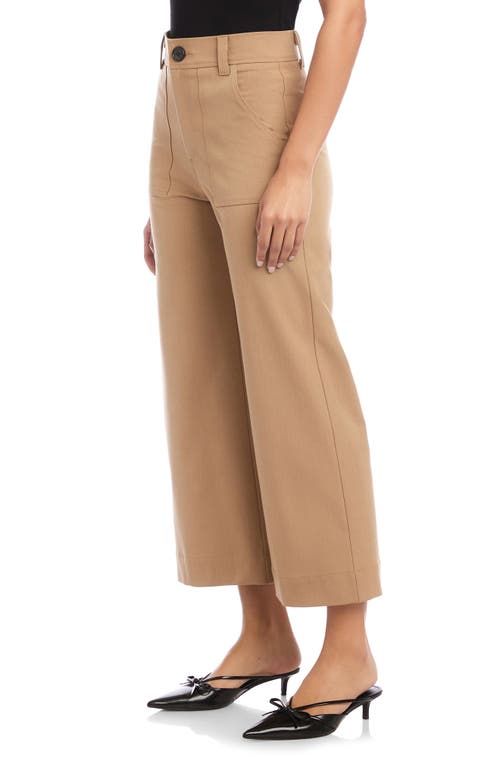 Fifteen Twenty Rylee Stretch Twill Wide Leg Crop Pants In Neutral