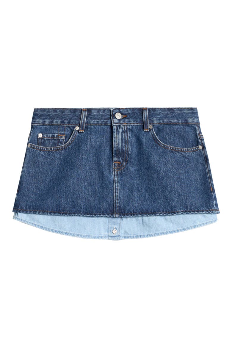 Cherry Layer Denim Skirt, Alternate, color, SHADOW