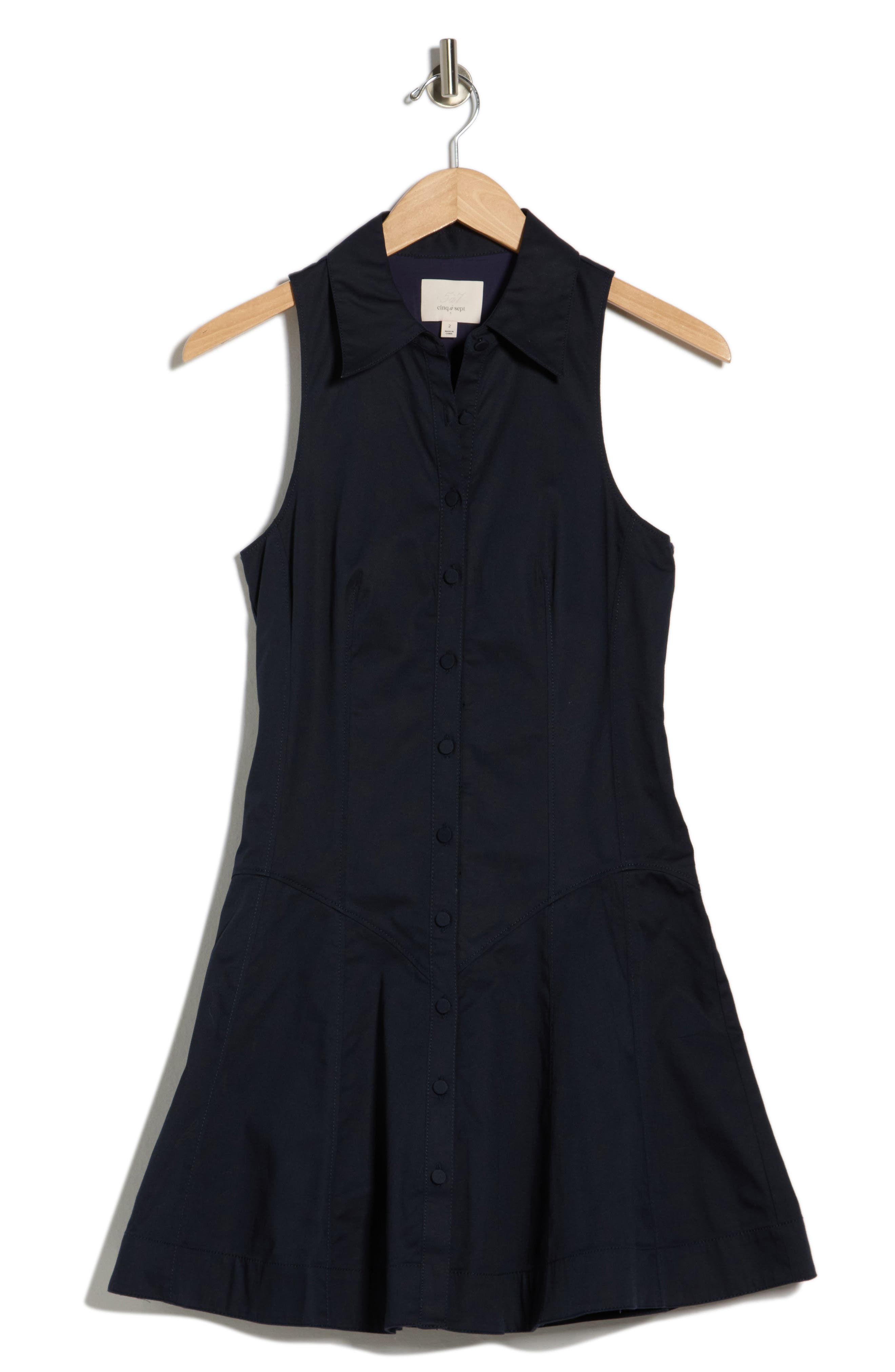 Cinq à Sept Poppy Sleeveless Stretch Twill Shirtdress