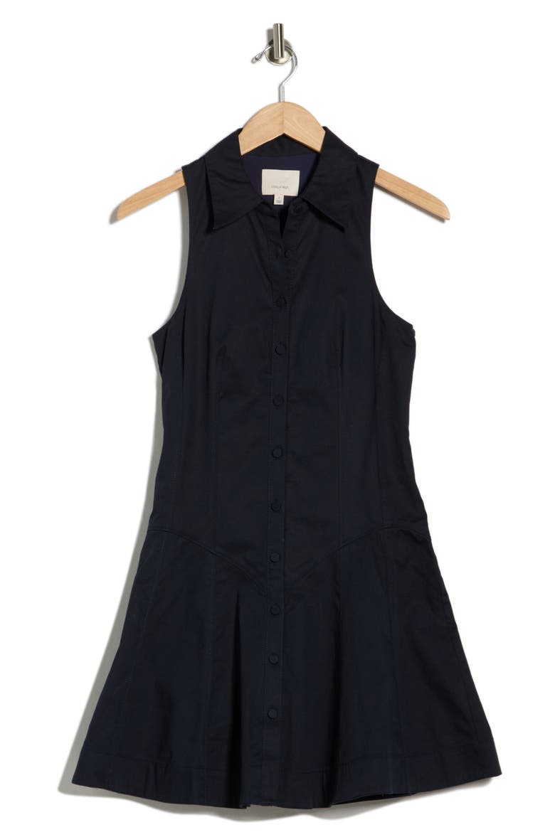Poppy Sleeveless Stretch Twill Shirtdress, Alternate, color, NAVY