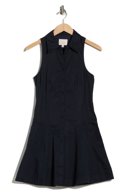 Poppy Sleeveless Stretch Twill Shirtdress