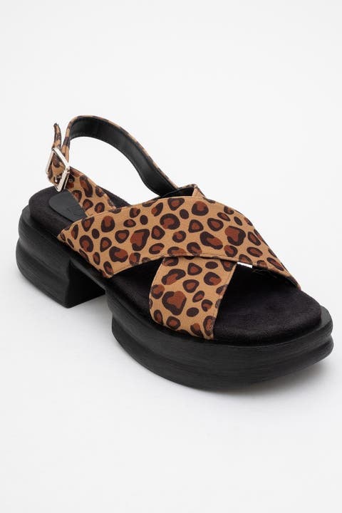 Lungo Cross-Strap Wedge Sandal