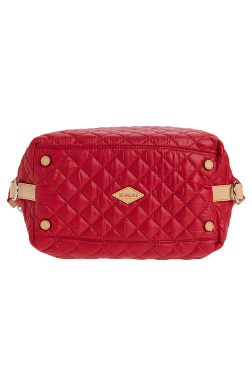 Mz Wallace Medium Sutton Deluxe Quilted Nylon Tote In Red