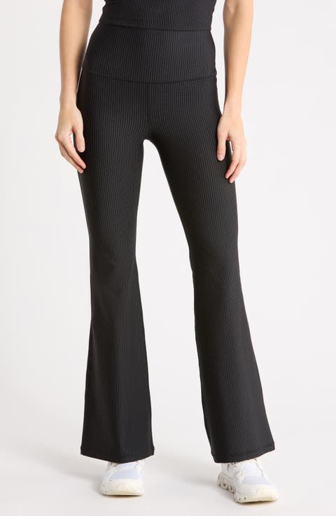 Pinstripe High Waist Flare Leggings
