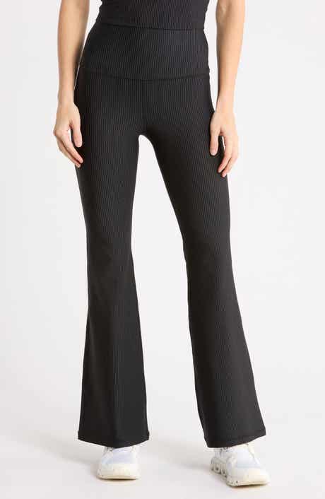 Pinstripe High Waist Flare Leggings