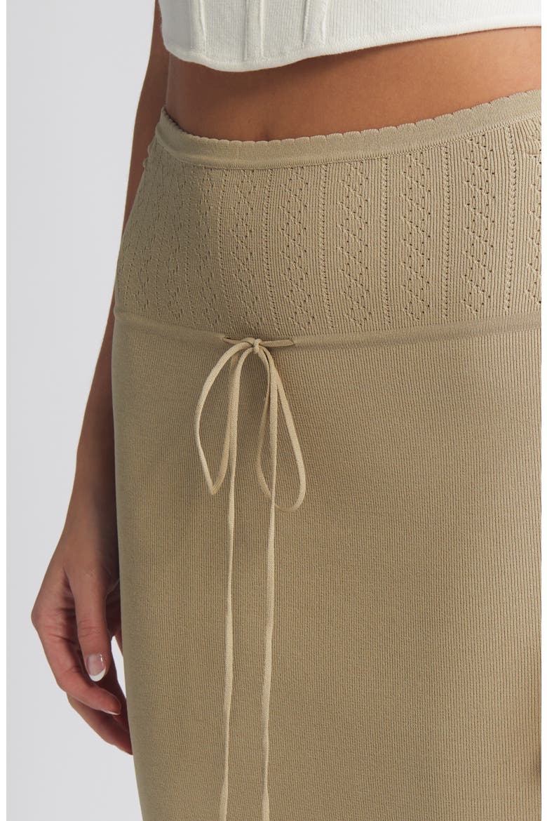 Pointelle Stitch Maxi Sweater Skirt, Alternate, color, GRAVEL