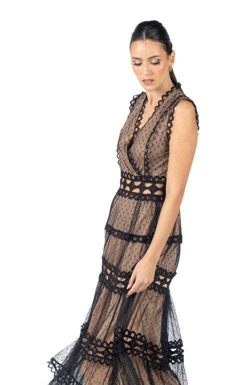 AKALIA Serena Black Lace Maxi Dress 